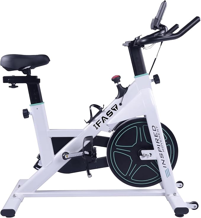 Adjustable Resistance Indoor Exercise Bike with LCD Monitor, Quiet Magnetic Drive, Stable Flywheel, Home Gym Cardio Trainer for Weight Loss and Fitness