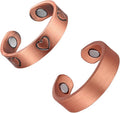 Magnetic Copper Rings Set for Women, Elegant Lymphatic Jewelry Gifts, Vintage Adjustable Vine Design