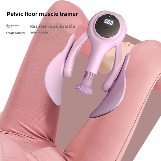Smart Pelvic Floor & Inner Thigh Exerciser | Postpartum Recovery, Pelvic Alignment & Leg Toning | 5-Level Resistance, Smart Counter, 360° Swivel, Thickened EVA Cushions