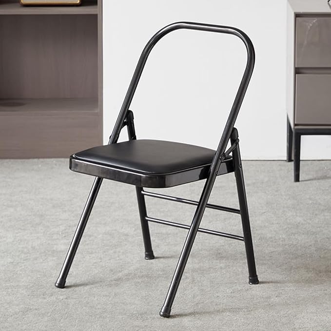 Pilates Yoga Assist Chair - Backless Folding Chair for Abs and Core,Balance Inversions,Flexibility,Strength Training,Black