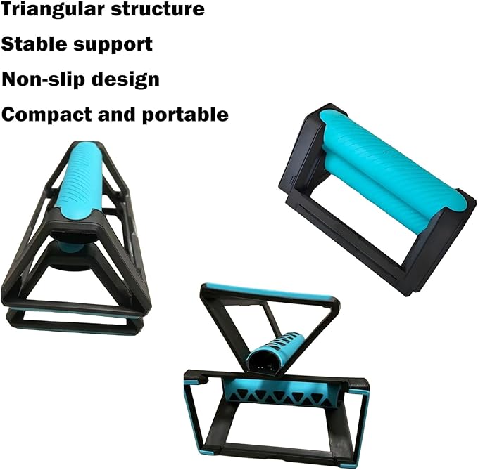 Push Up Bars for Home Workout, Triangular Stable Support with Wrist Protection & Anti-Slip Base, Strength Training Handles for Men and Women, Pushup Stands for Chest Arm Exercise -1 Pair