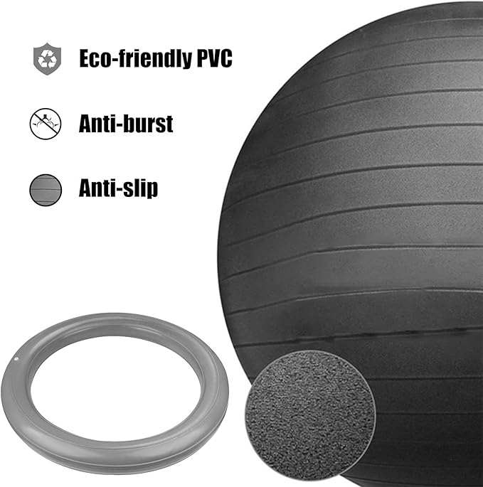 ROYUMI Office Balance Ball Chair for Prolonged Sitting, Ergonomic Chair for Adults Desk with Ring Base, Stability Ball Chair for Relieve Back Pain (Size : 55 cm (21 5/8"))