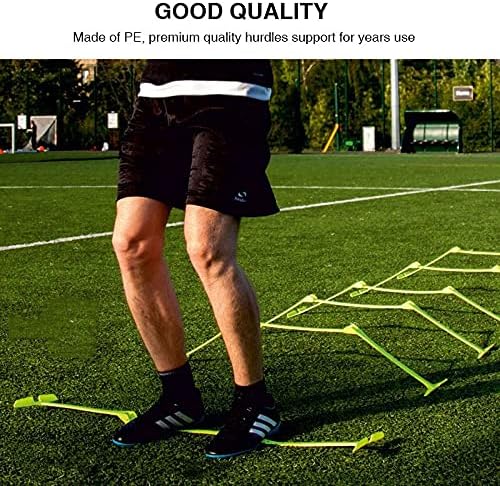 Adjustable Hurdles and Cone Set Agility Hurdles Disc Cones for Soccer Sports Plyometric Speed Training, fluorescent green