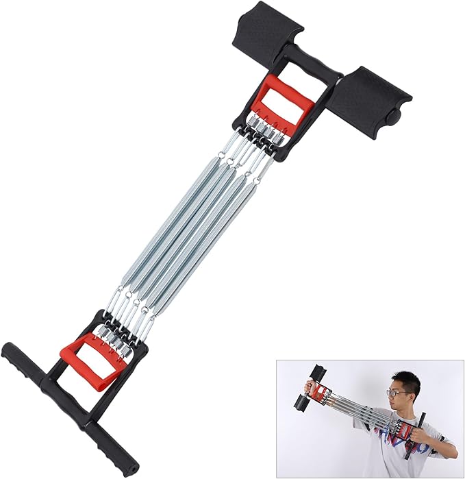 Multi-Function Spring Exercise Equipment, Portable Strength Training Device with Pedal, 5 Steel Springs, Adjustable Resistance for Home, Office, Gym
