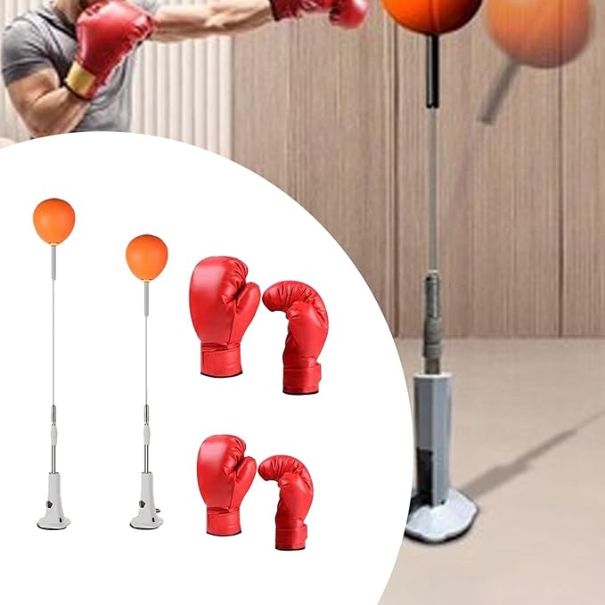 Punching Bag, Height Adjustable Boxing Set with Stand, Boxing Reaction Ball, Speed Bag Punching Equipment for MMA Home Gym Workout Fitness