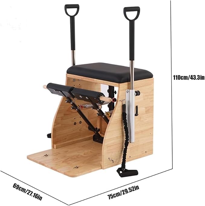 Pilates Stability Chair, Separate Footrest and Handles, Multi-Functional Combination Pilates Equipment, Suitable for Home and Studio Use.