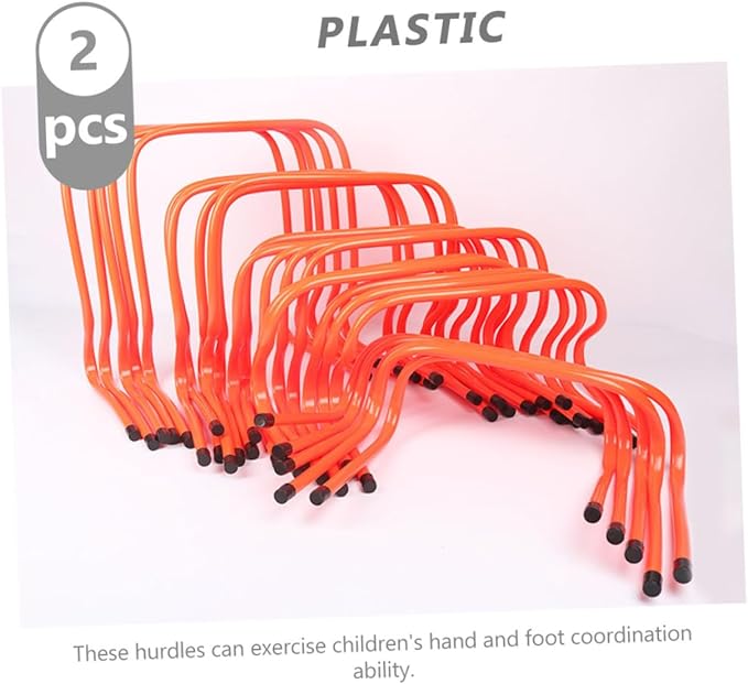 Lurrose 2pcs Plastic Training Hurdles 15cm Height Wear-Resistant Speed Agility Hurdles for Youth Football Soccer Running Training Equipment
