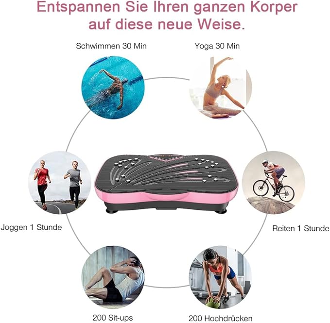 Mini Vibration Plate - Whole Body Vibration Platform Exercise Machine -Travel Workout Equipment for Weight Loss, Max User Weight 330lbs