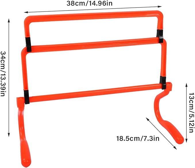 Adjustable Football Soccer Training Agility Speed Hurdles for Enhanced Athletic Performance, 5Pcs Set for Soccer and Basketball Players, PVC Material Orange