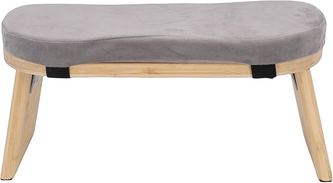 Pssopp Yoga Meditation Bench, Beechwood Portable Folding Stool, Ergonomic Design with Soft Cushion for Zen Practice and Relaxation