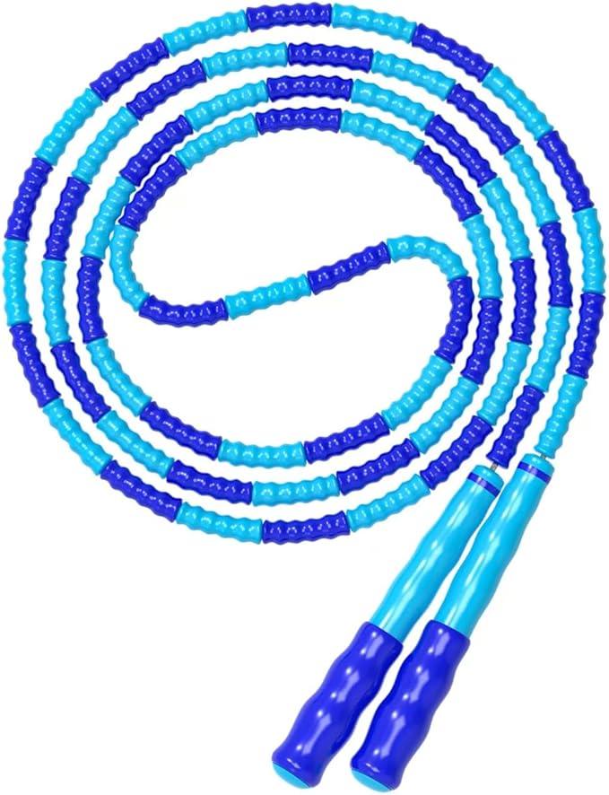 Leeboom Jump Rope, Adjustable Length Tangle-Free Segmented Soft Beaded Skipping Rope, Fitness Jump Rope for Kids, Man, and Women Weight Loss 9.2 Feet