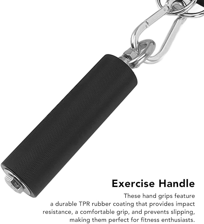 Pull Up Handle Cable Attachment | TPR Rubber Coated Secure Hold | Gym Equipment for Weightlifting/Strength Training/Home Workouts | Portable Exercise Accessories
