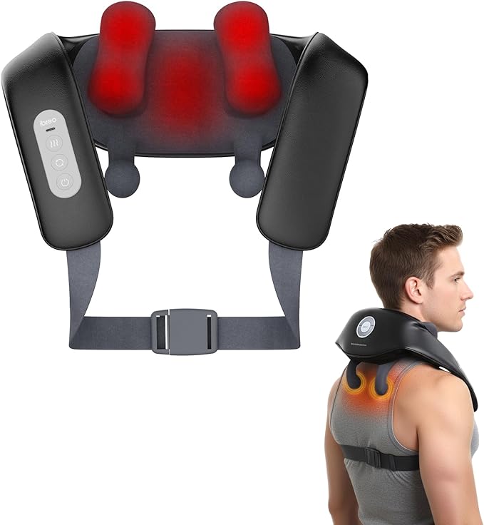 Shiatsu Neck and Back Massagers with Heat, 150 Mins Uses, 4 Modes & Adjustable Massage Head, Electric 3D Deep Tissue Kneadin for Shoulder, Leg, Muscle Soreness, Pain Relief, Relaxation for Women, Men