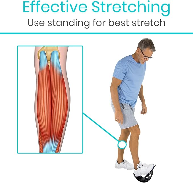 Vive Adjustable Calf Stretcher - Foot Rocker for Plantar Fasciitis - Achilles Tendon and Ankle Stretching Device - Calf Exerciser & Strengthener for Pain Relief & Prevention - Recovery Equipment