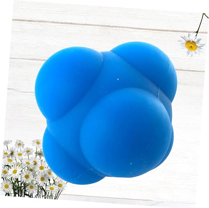 Hexagonal Silicone Agility Reaction Ball for Hand-eye Coordination Training Reflex Bounce Trainer for Speed Reflex and Rehabilitation Exercises Suitable for Men and Women