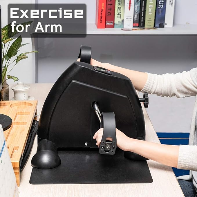 Under Desk Bike Pedal Exerciser, Exercise Bike for Leg/Arm Trainer Pedal Exerciser Foot Peddler Portable Therapy Bicycle Leg Peddler Portable Mini Cycle Bike