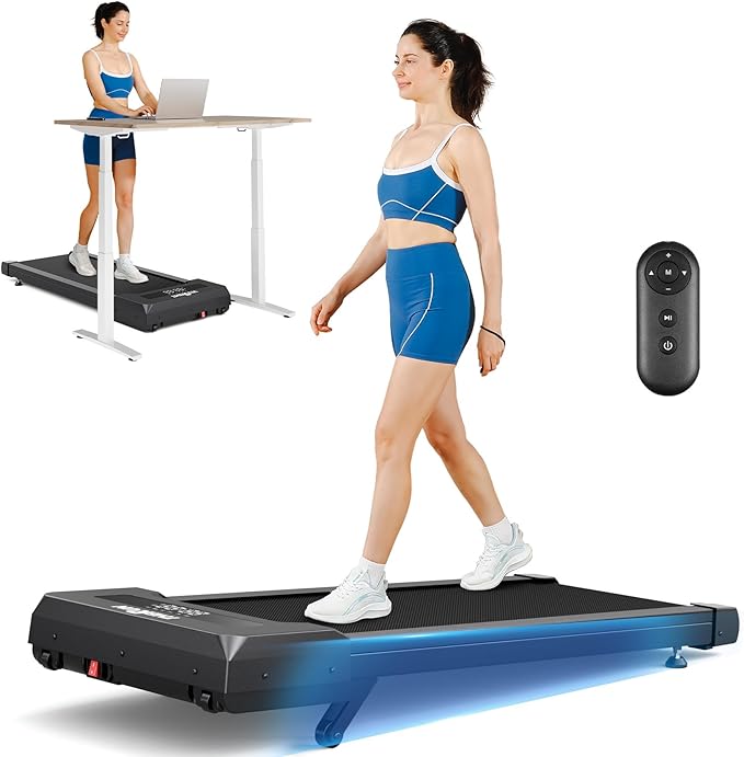 THERUN 10% Walking Pad with Auto Incline, Walking Pad for Home and Office, 2.5 HP Brushless Core Portable Under Desk App Walking Pad with Remote Control and LED Display