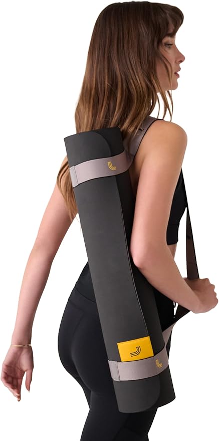 Lolë Pose Yoga Mat with Strap Carrier | Non-Slip Textured 5mm Thick Workout Mat | Ideal for Hot Yoga & Pilates | Lightweight & Sweat Resistant
