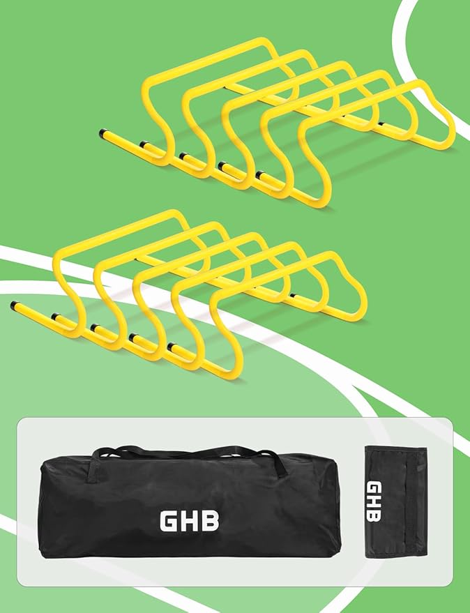 GHB Agility Hurdles 8" Speed Agility Training Hurdles, Detachable Sturdy Hurdles Training Equipment Set with Carry Bag for Kids,Athletes,Soccer,Basketball