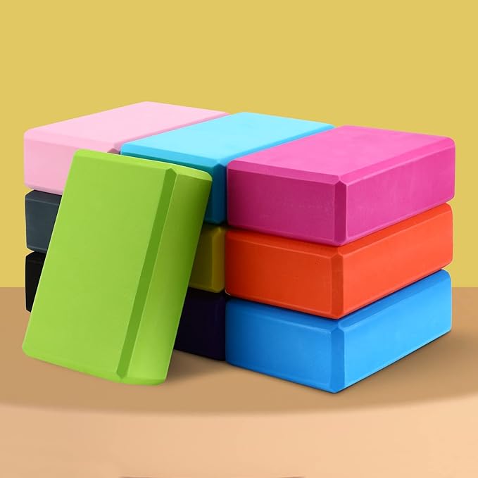 20 Pcs Foam EVA Yoga Blocks Lightweight Yoga Bricks Non Slip Supportive Foam Blocks Yoga Prop Accessories for Yoga, Pilates, Stretching and Meditation, Women Men Yogi Yoga Beginners (Multicolor)