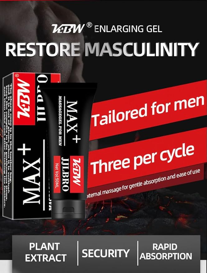 Huge Max+ XXXL Massage Enlargement Gel for Men - Big Size Power Repair Cream Oil for Huge Enhanced Size, Enlarge Thickness, Strength, and Prolonged Performance (Max+)