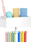 Home Gym Wall Storage, White Resistance Bands Rack Hanger Metal, Wall Mounted Fitness Bands Holder, Multi-Purpose Heavy Duty Workout Gym Storage Rack for Resistance Bands, Straps, Jump Ropes (White)