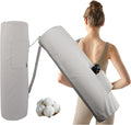 Cotton yoga mat bag with Pockets and Adjustable Strap - Full Zip Cargo Yoga Mat Carrier Bag - Bag for 1/4" 1/3" Thick Yoga Mat