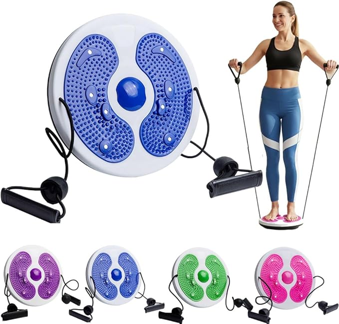 Waist Twister Machine Exercise,2026 New Ab Twist Waist Disc Board,ABS Waist Trainer Twisting Disc with Handles & Massage Foot Sole,Weight Loss Foot Massage Plate for Slimming WaistArms Hips and Thighs