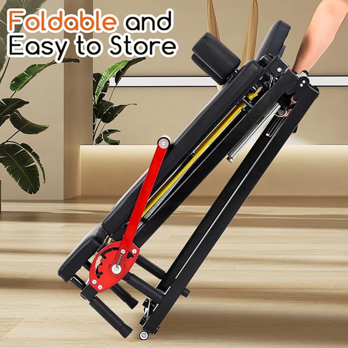 Home Gym Pilates Reformer Machine, Quick-Assembly Foldable Pilates Reformer, Up to 330lbs Weight Capacity, Pilates Equipment with Adjustable Resistance