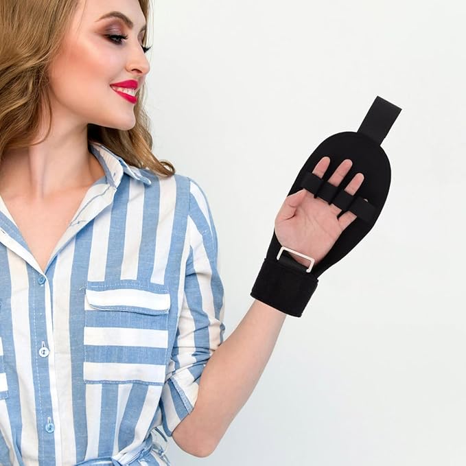 Finger Splint Brace Ability：Finger Rehabilitation Auxiliary Training Gloves for Elderly Patients, Anti-Spasticity Hand Therapy Equipment for Stroke Hemiplegia Patient and Athlete-Finger Universal