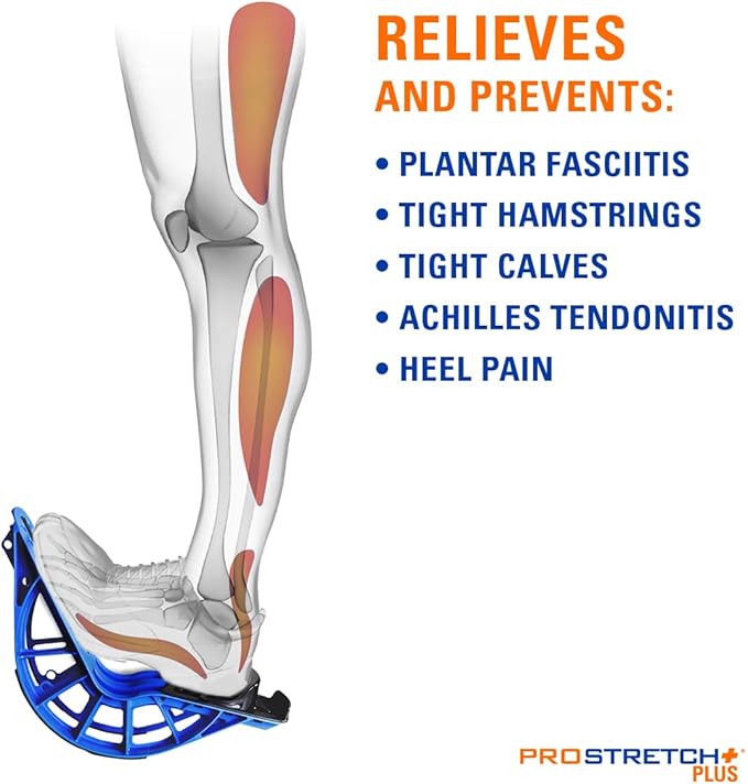 ProStretch Plus Customizable/Adjustable Calf Stretcher and Foot Rocker for Plantar Fasciitis, Achilles Tendonitis, and Tight Calves