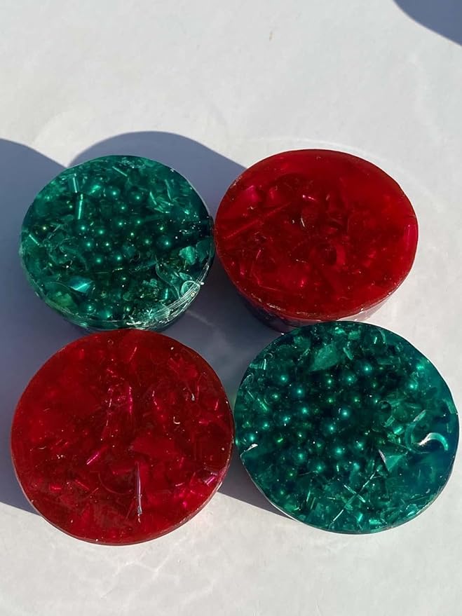 1 Green/1 Red Small Tower Buster Crystal Orgone Generator Energy Accumulator 528Hz/7.83Hz/Advance Harmonics Christmas X-Mas Gift (Red/Green Transparent)