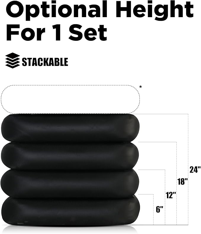 Highpi Inflatable Plyo Box/Plyometric Box Stackable Jump Box Set of Four Training Equipment for Jumping Exercise, Workout, Crossfit 31''x31''x24''