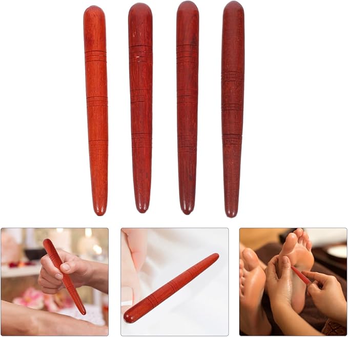 4Pcs Manual Acupressure Pen Wooden Thai Massage Stick Rod Deep Tissue Massage Tool Trigger Point Relief Pain Therapy Tools Full Body Relaxing Gifts Acupressure Pen,Acupressure Tools
