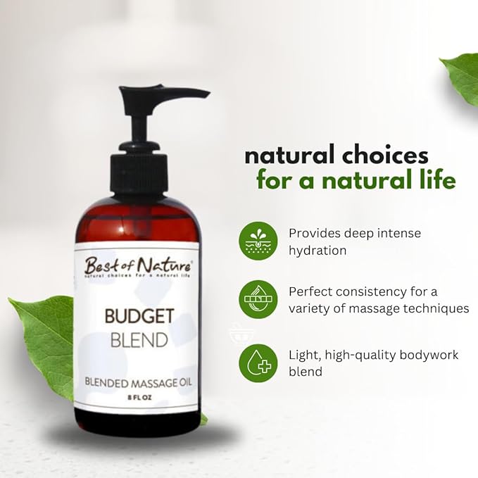 Best of Nature Budget Blend Massage & Body Oil - Affordable, Lightweight Moisturizer for Therapists & Spas, Gallon (128 fl oz) Bulk Size