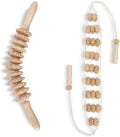 Wood Therapy Massage Tools - Lymphatic Drainage Curved Roller Stick, Neck Massager, Foam Roller, Back Scratcher, Rope Massage Kit for Deep Tissue and Back Relief