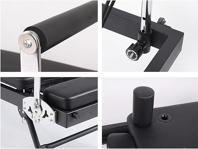 BVCL Pilates Reformer Machine, Foldable Pilates Equipment with Metal Spring, Portable Reformer Pilates Machine for Home Gym