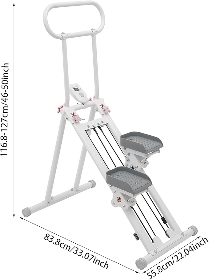 Foldable Stair Stepper Machine with LCD Display, 300lbs Vertical Climber for Home Gym, Adjustable Height Cardio Workout Equipment for Adults, Weight Loss