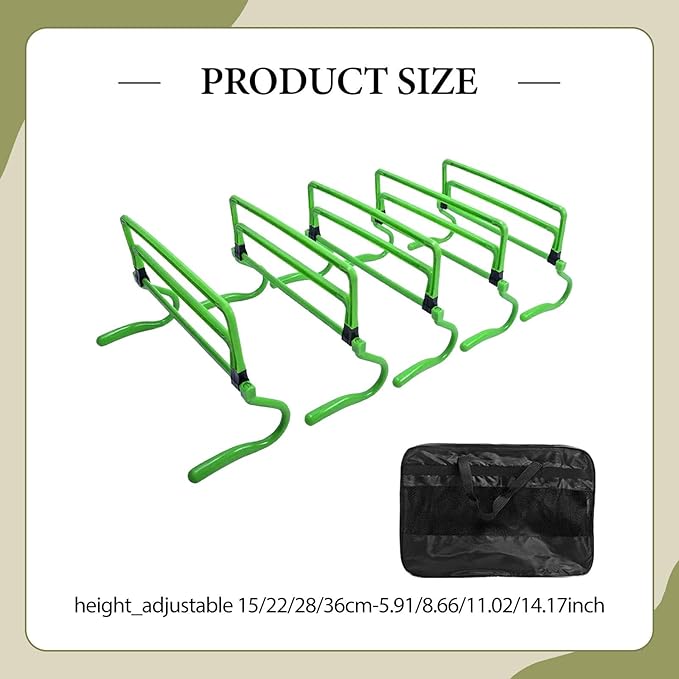 5 Pieces Agility Hurdles Training Speed Hurdles Obstacle Rack Foldable PVC Adjustable Height Lightweight Portable Suitable for Fitness Coaching Childr
