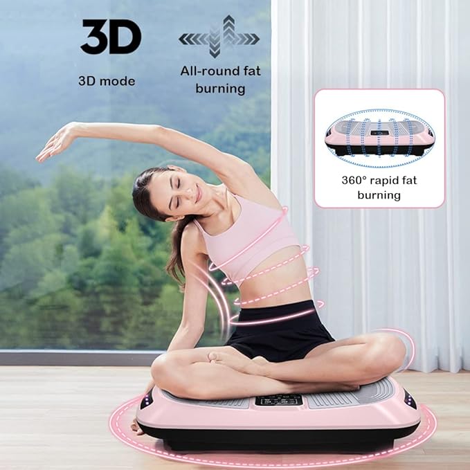 Vibration Platform Machine for Home Gym, Vibration Plate Exercise Board for Fitness, Full Body Vibrating Workout Machine w/Resistance Bands (Color : Green)