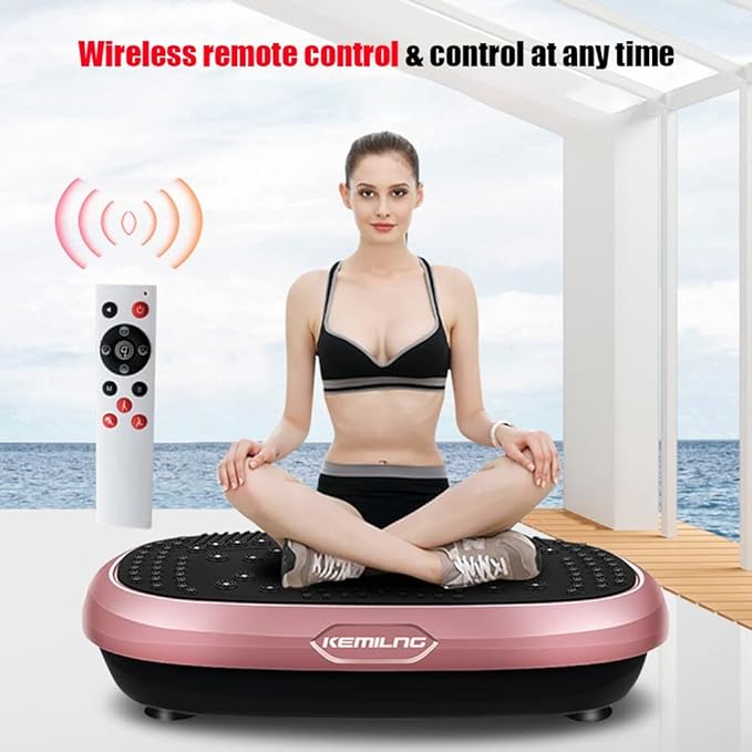 Vibration Plate Exercise Machine Whole Body Vibration Platform Machine with Loop Resistance Bands for Home Fitness Training & Weight Loss