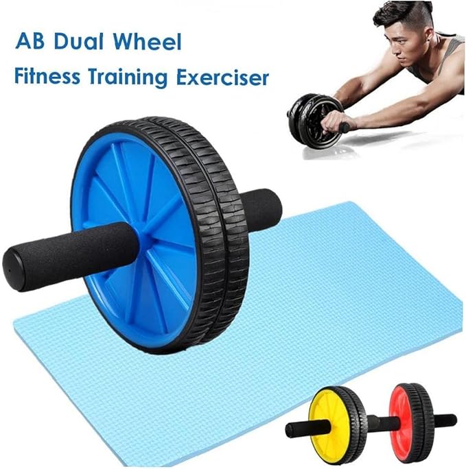 Waist Exerciser Pad Ab Rollers Abdominal Core Roller Home Gym Fitness Workout Training Equipment (Random Color)