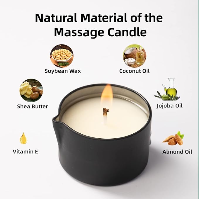 Natural Soy Wax Scented Massage Candle for Aromatherapy-Vegan Body Oil for Home SPA-SPA Candle for Skin Care 6.35OZ (Passion Flower Scent)