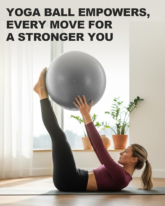 Trideer Exercise Ball Yoga Ball,Office Seating & Balance Ball Chair, Stability Ball for Pilates, Physical Therapy,Core Training & Balance Improvement & Stretching