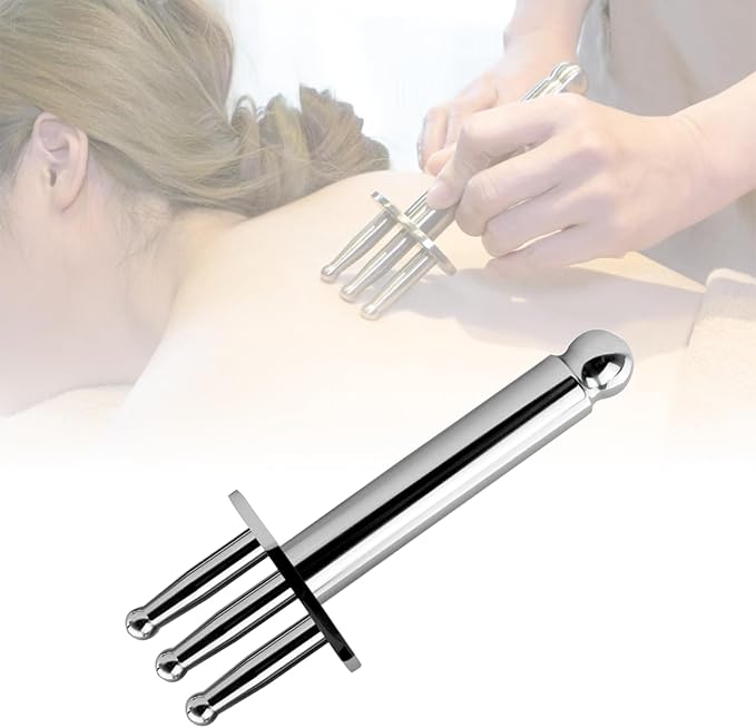 Magnetic Massage Fork - Multi-Functional Meridian Point Magnet Massager Stick for Pain Relief Muscle Relaxation, Stainless Steel, 1 Pcs