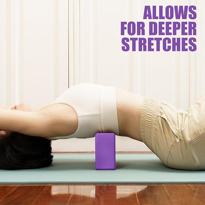 2 Pcs Yoga Blocks, 9"x6"x3" Foam Blocks Yoga Props for Pilates Stretching and Meditation Exercise Blocks Lightweight Yoga Essentials