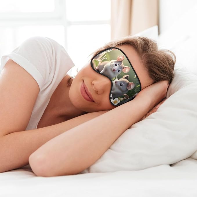 Mouse in Love Head-Mounted Double-Sided Light-Blocking Sleeping Eye mask to Protect Eyes and Relieve Eye Fatigue