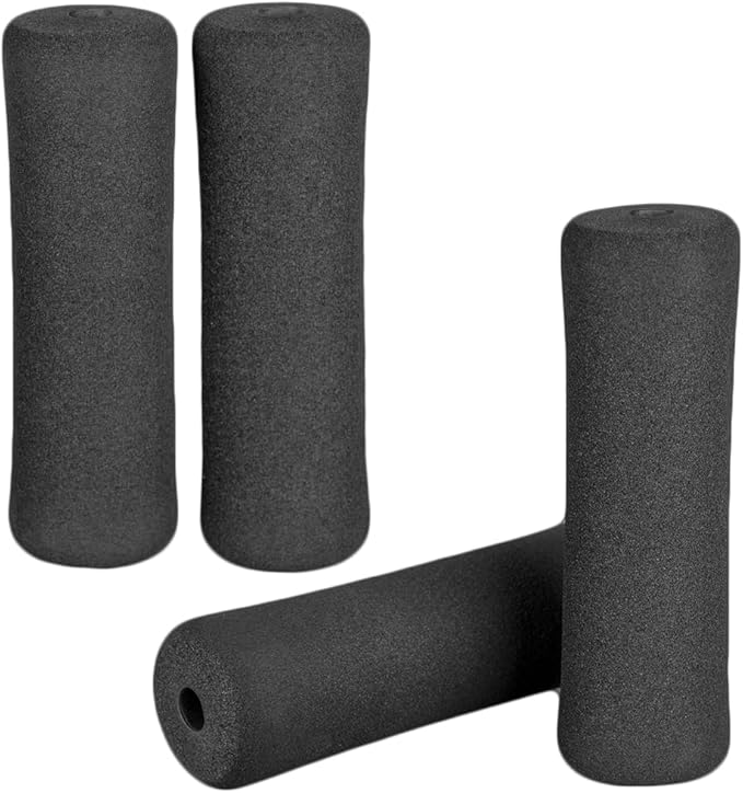 Foam Foot Pads Rollers Two Pair for Home Gym Exercise Machines Equipments Replacements with 1 Inch(2.5cm) Rod (Foam 9.25" X 2.76" Od X 0.87" Id)