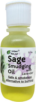 Urban ReLeaf Sage Smudging Oil 1.2 oz with Lavender! Cleansing Energy, Clear Anoint Bless Protection. Smokeless Alternative. Massage, 100% Natural Vegan, Made in USA