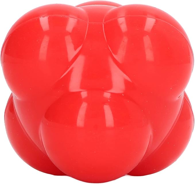 Hex Reaction Trainer Ball, Rubber Reaction Ball for Improving Hand Eye Coordination, Bright Color Reaction Catch Ball with Random Bounce, Portable Agility Training Tool for